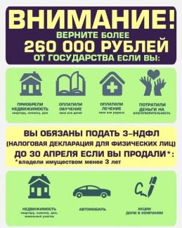Возврат подоходного налога (декларация 3-ндфл)