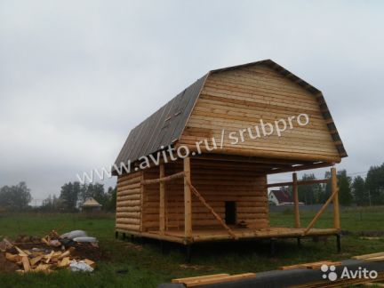 Сруб бани 3х6+4 с мансардой. Доставка и сборка