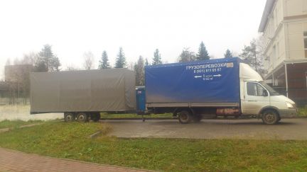 Грузоперевозки Газель(5м) + Прицеп(6.2м) 50 кубов