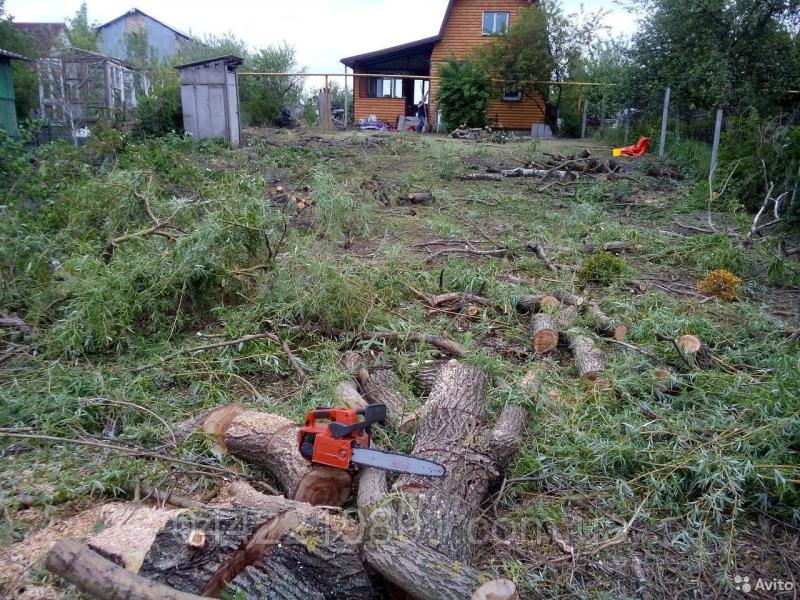 Спил деревьев кустарников покос травы копка ям Спил деревьев кустарников покос травы копка ям