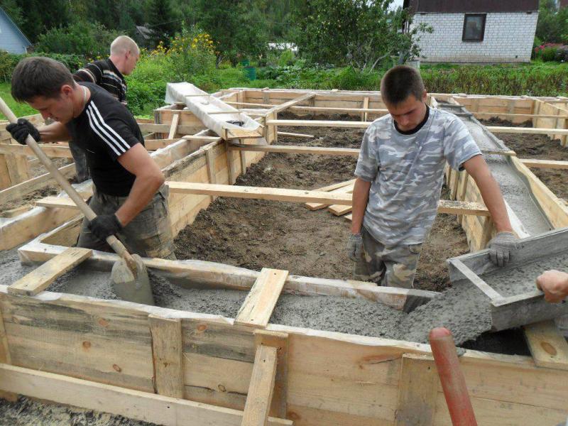 Заливка фундамента Заливка фундамента