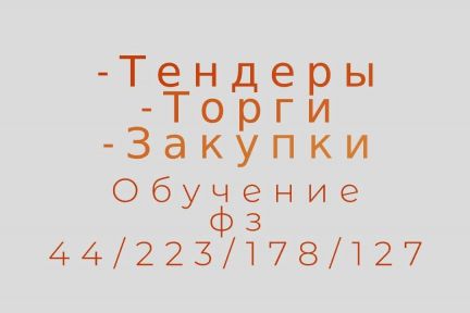 Обучение торгам фз 44, 223, 178